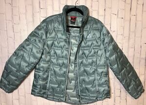 Gerry Women’s XL Down Puffer Jacket Sage Green 90% Down Quilted Winter Coat